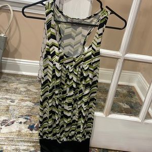 Black/green sleeveless camisole from Charlotte Russe